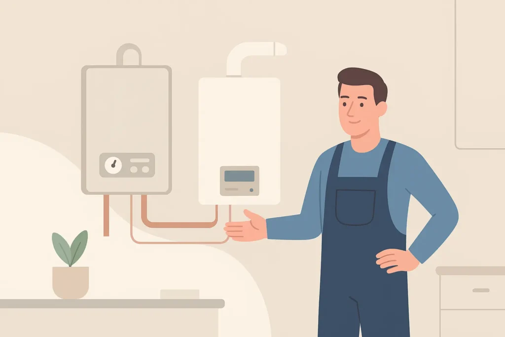 can you replace conventional boiler with system boiler